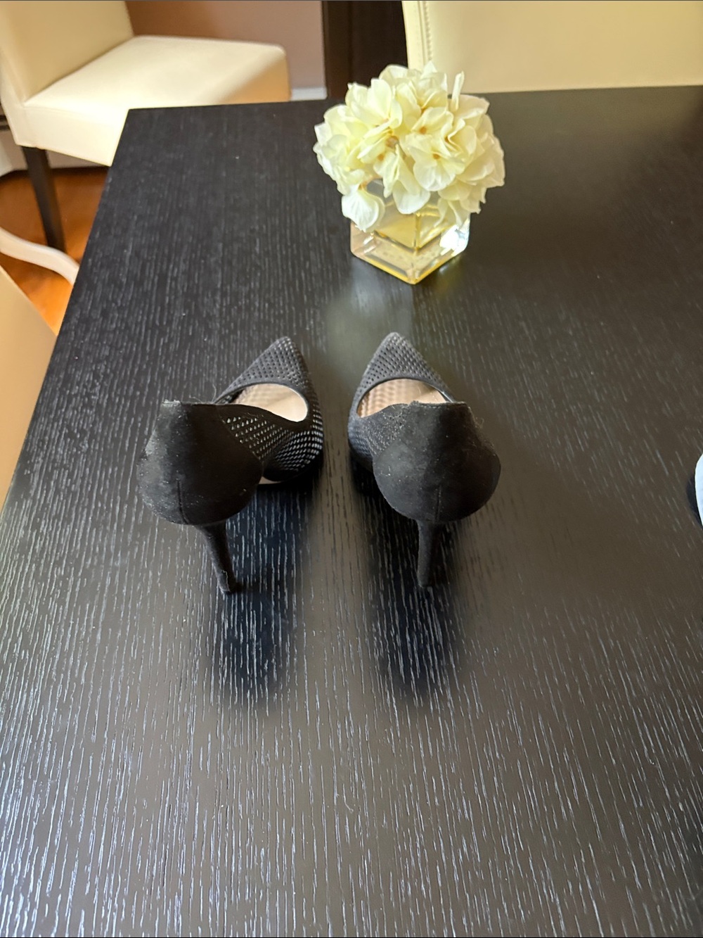 BCBGeneration Black Pointed Mesh Heels - Women - Picture 3 of 5